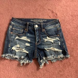 American Eagle ripped jean shorts